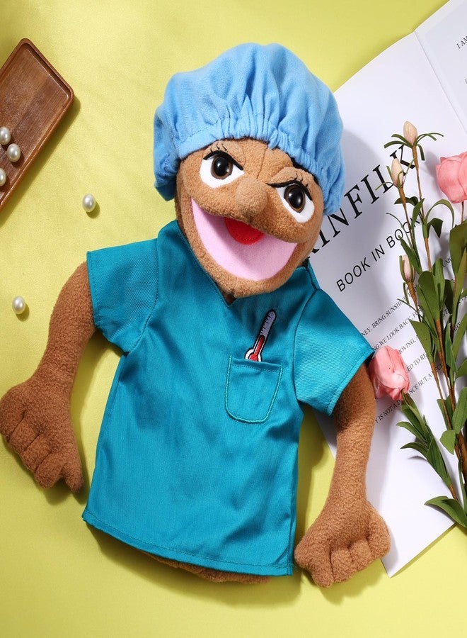 ZJoey Role Play Hand Puppets Hand Plush Chef Doctor Fireman Pirate Detective Athlete Nurse Worker Hand Puppet Toys Puppets for Kids Storytelling Imaginative Pretend Play Teaching Preschool(Nurse) - Image 4